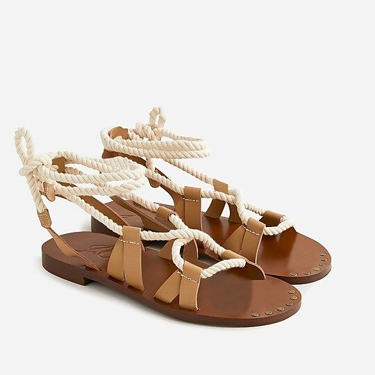 Rope lace-up sandals in leather | J.Crew US