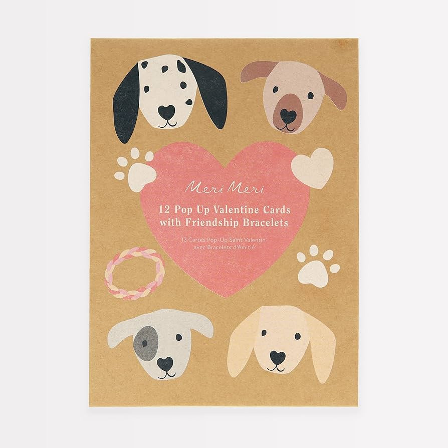Meri Meri Dogs Kids Valentine Cards (Pack of 12), Classroom Valentine's Day Cards, Pop-Up 3D Dog ... | Amazon (US)