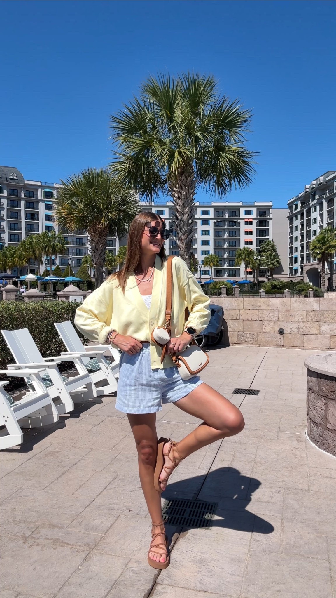 Butter yellow & seersucker for the perfect summer style 🧈🌊☀️ 

Summer style, summer outfit, Disney ootd, Disney style, casual outfit, Disney aesthetic, Disney outfit inspo, summer inspo, cardigan, boxer shorts, sandals, beach look, summer inspoo

#LTKootd #LTKTravel