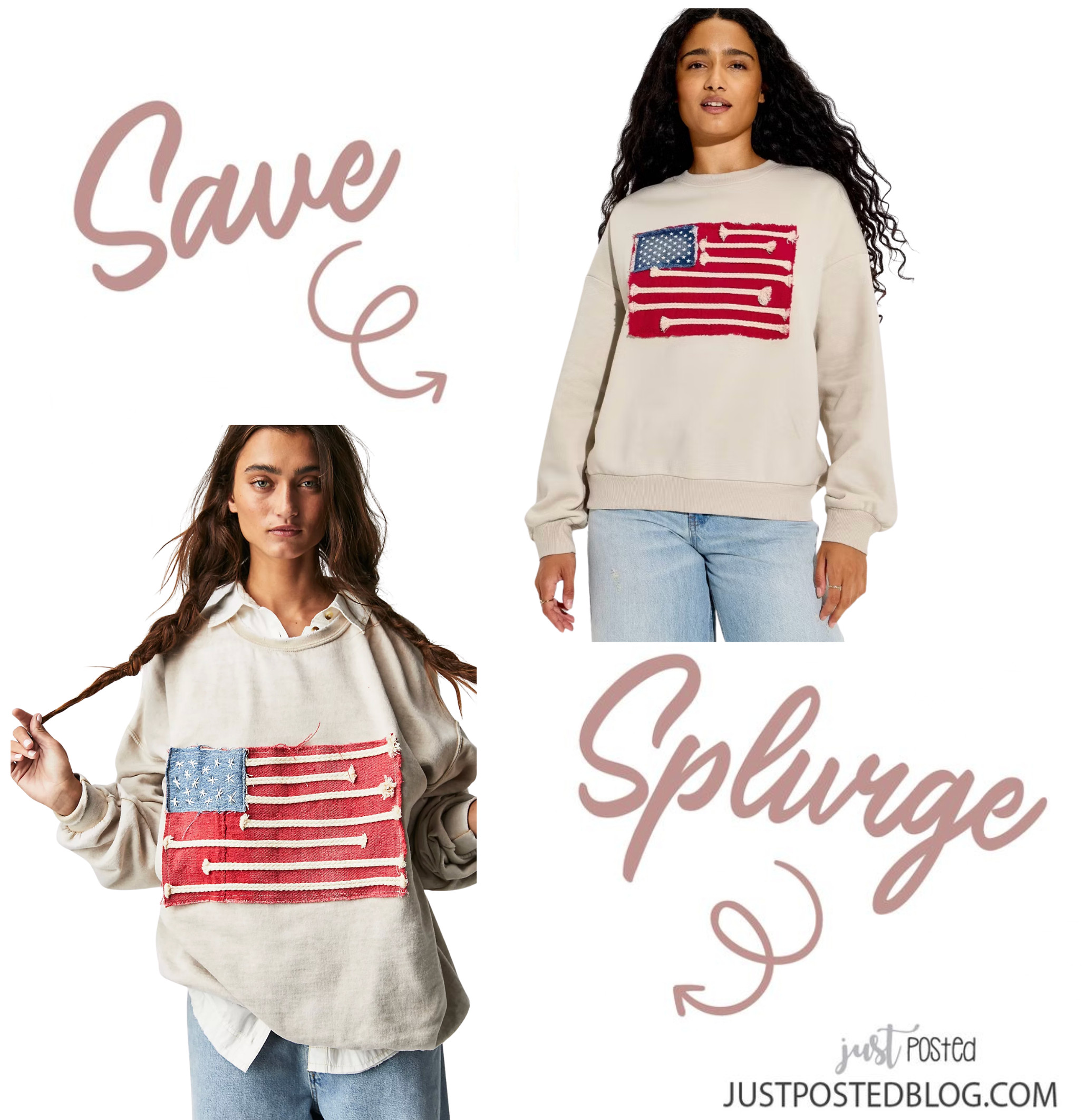 Flag sweatshirt save vs splurge 

 