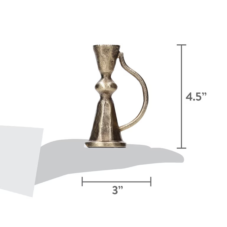 My Texas House Gold Metal Christmas Taper Candle Holder, 4.5" | Walmart (US)