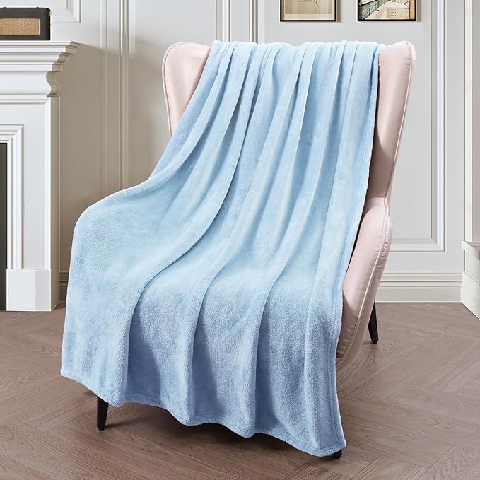 Exclusivo Mezcla Fleece Throw Blanket for Couch, Sofa, 300GSM Super Soft and Warm Blankets, Ice B... | Amazon (US)