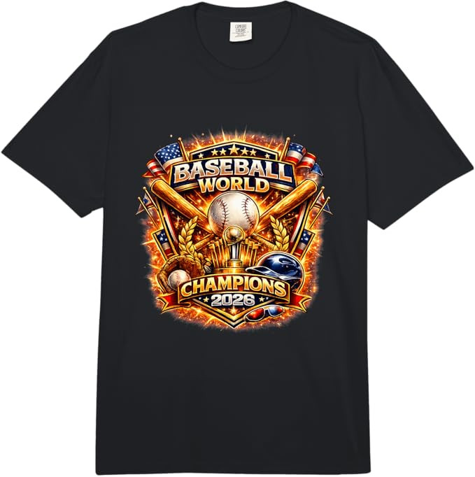 Baseball World Champions 2026 Vintage Style Graphic Comfort Colors Adult Heavyweight T-Shirt | Amazon (US)