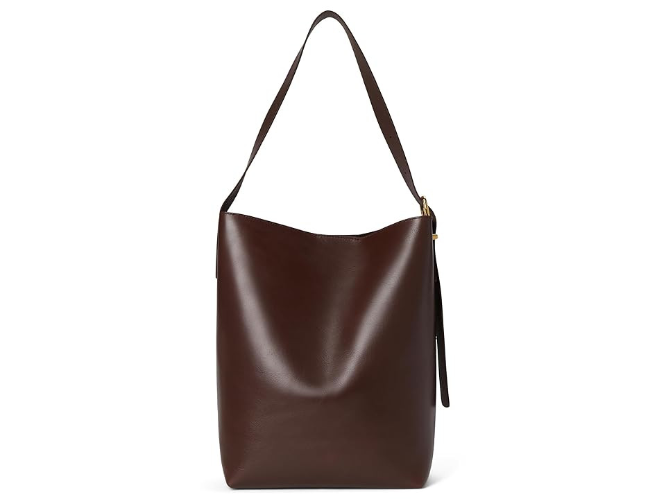 Madewell The Essential Bucket Tote in Leather Handbags Chocolate Raisin | Zappos