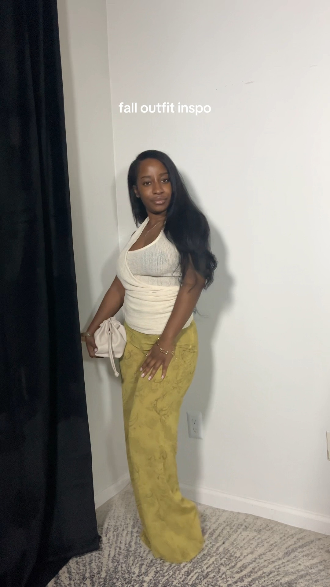 Fall Outfit Inspo. I am loving these sheer pants. I am wearing a size 0 there is no stretch. My halter top is an XS. My bag is actually a GWP from Revitalash.

#LTKPetite #LTKFindsUnder50 #LTKStyleTip