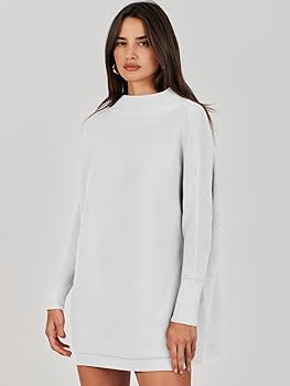 ANRABESS Women Oversized Casual Loose Turtleneck Long Sleeve Slouchy Baggy Knit Tunic Sweaters Pu... | Amazon (US)