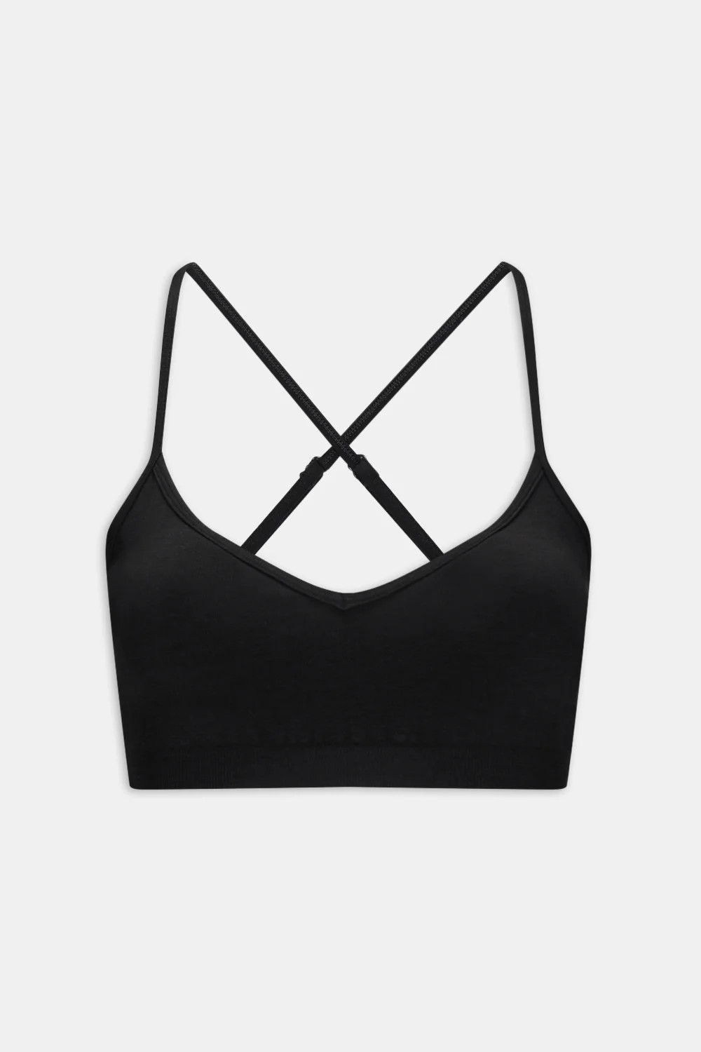 Sculpt Seamless Cross Back Sports Bra - Black Marl | TALA (UK)