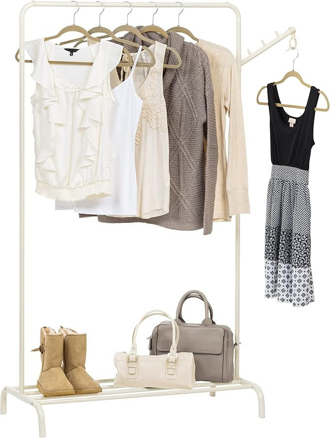 IRIS USA Clothes Rack with 1 Metal Shelf with Extra Adjustable Hanger Rod and Rotatable Ring, Eas... | Amazon (US)