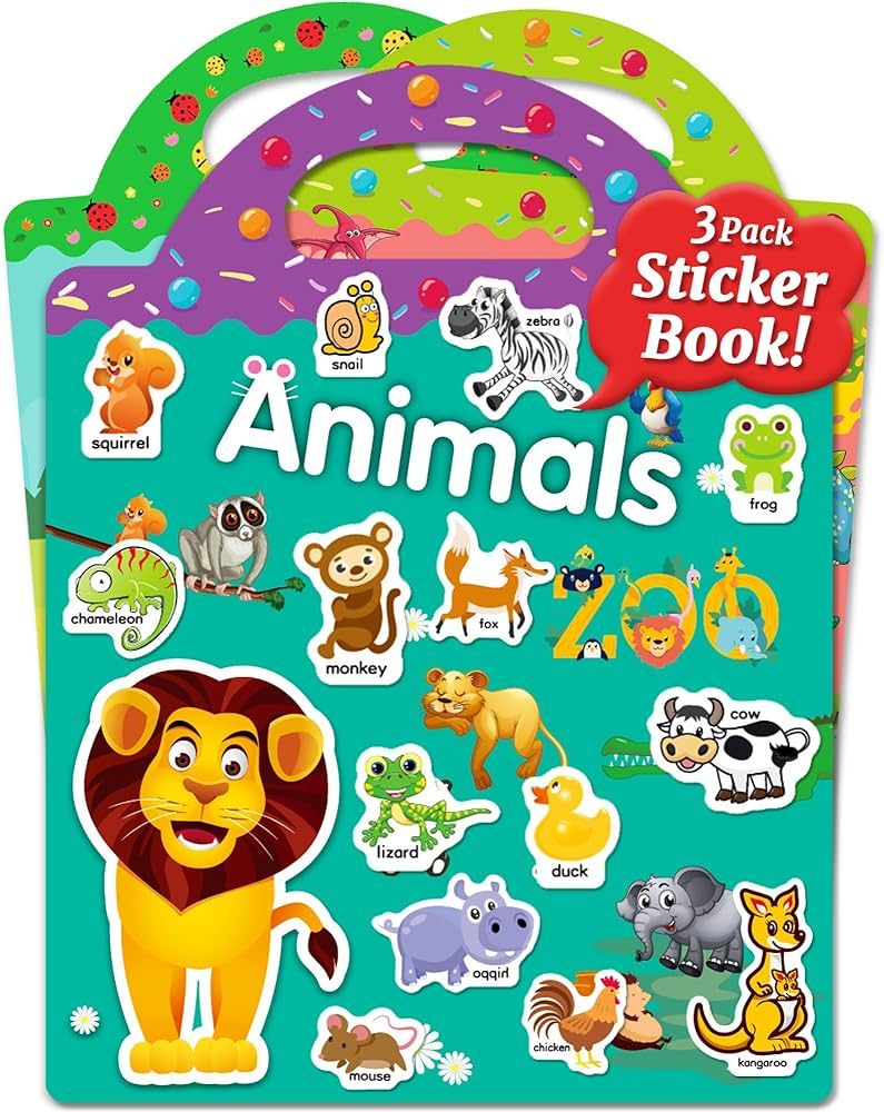 Benresive Reusable Sticker Books for Kids 2-4, 3 Sets Sticker Books for Toddlers 1-3, Toddler Sti... | Amazon (US)