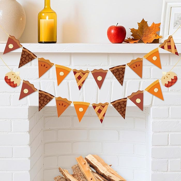 Thanksgiving Pie Banner Indoor, 9.8Ft Thanksgiving Garland Decor for Fall Party Harvest Home Mant... | Amazon (US)