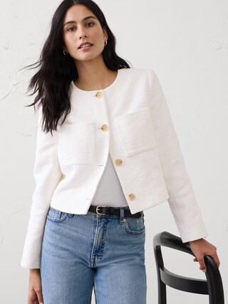 Collarless Suit Jacket | Banana Republic Factory