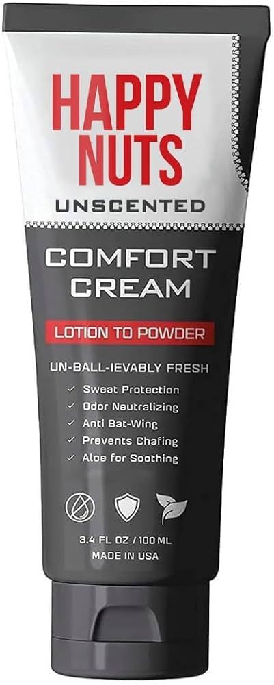 HAPPY NUTS Comfort Cream Deodorant For Men: Anti-Chafing Sweat Defense, Soothing, Odor Control, A... | Amazon (US)