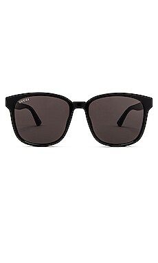 Gucci Logo Wayfarer in Shiny Black & Grey from Revolve.com | Revolve Clothing (Global)