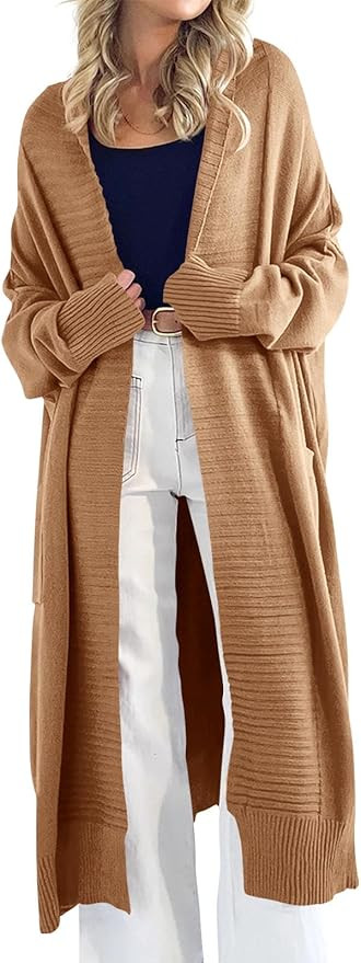 Danedvi Womens Long Cardigan Sweaters 2025 Fall Chunky Knit Oversized Slouchy Open Front Warm Coa... | Amazon (US)
