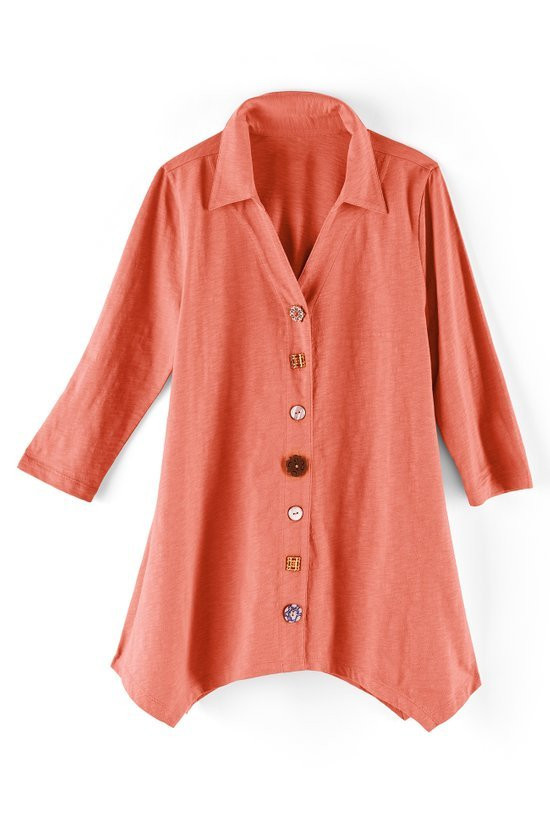 Danielle Button 3/4 Sleeve Tunic | Soft Surroundings