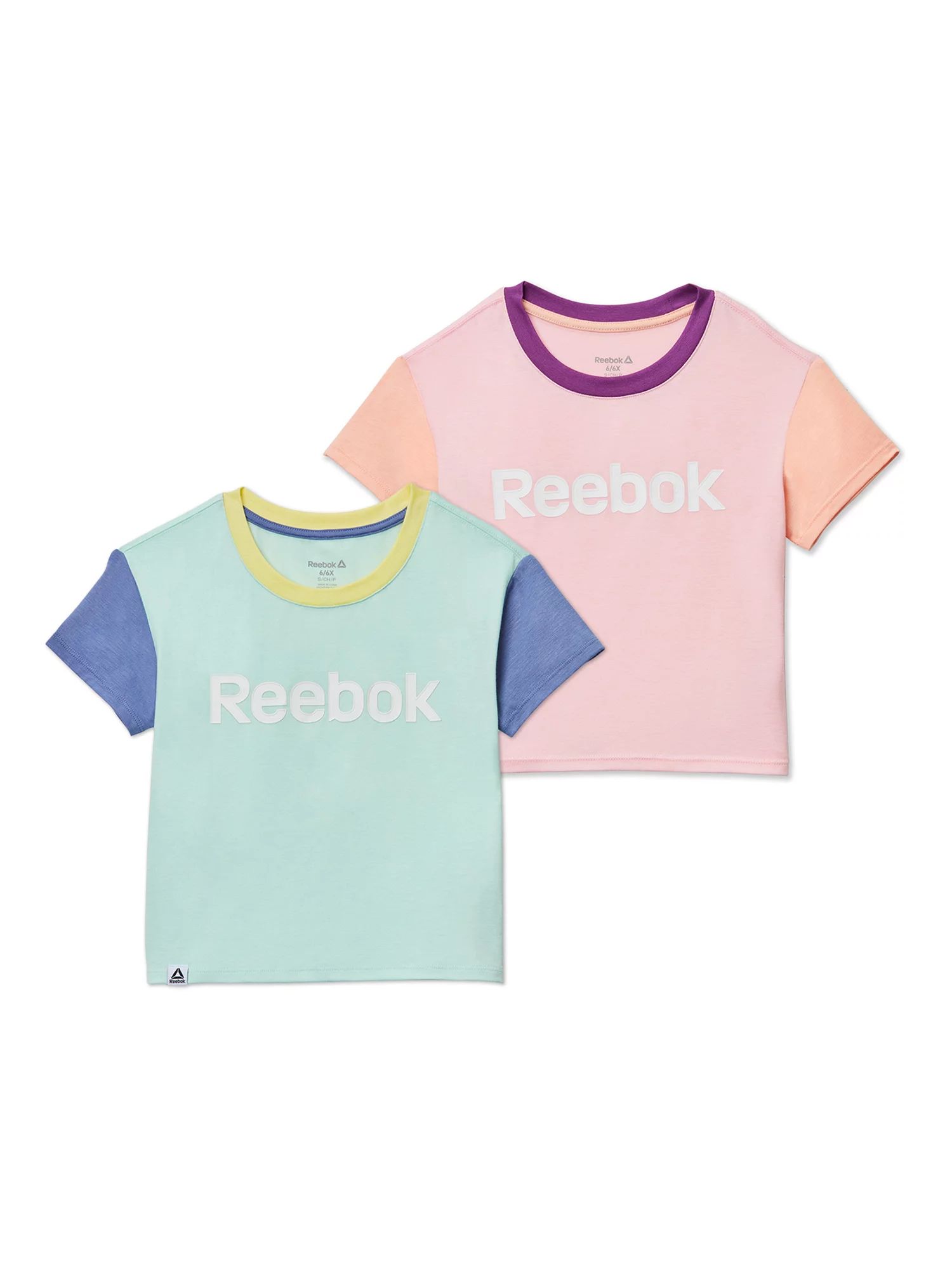 Reebok Girls Illuminate Slinky Jersey Cropped Tee, 2-Pack, Sizes 4-18 | Walmart (US)