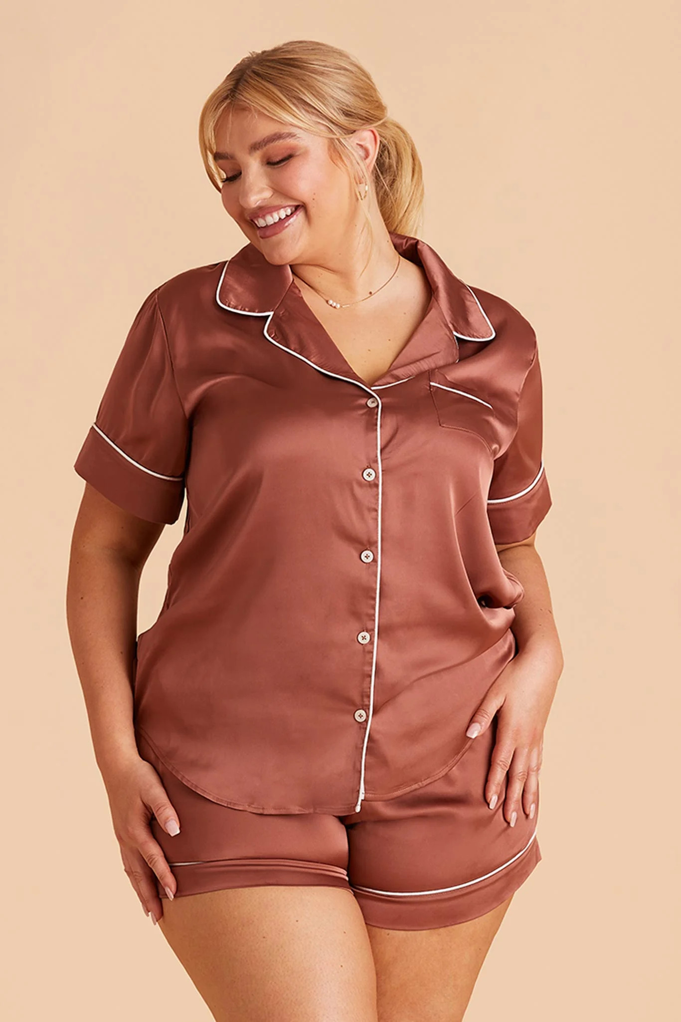 Jonny Satin Pajama Set - Desert Rose | Birdy Grey | Birdy Grey