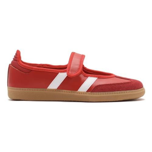 Tigeridea Red Fashion Sneakers for Women Red Business Casual Tennis Shoes Strap Cute Flat Mary Jane Shoes Size 7 | Amazon (US)