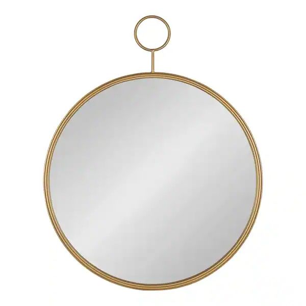 Kate and Laurel Chayce Mid-Century Modern Round Wall Mirror - Gold - 30x37.75 - Overstock - 30025... | Bed Bath & Beyond