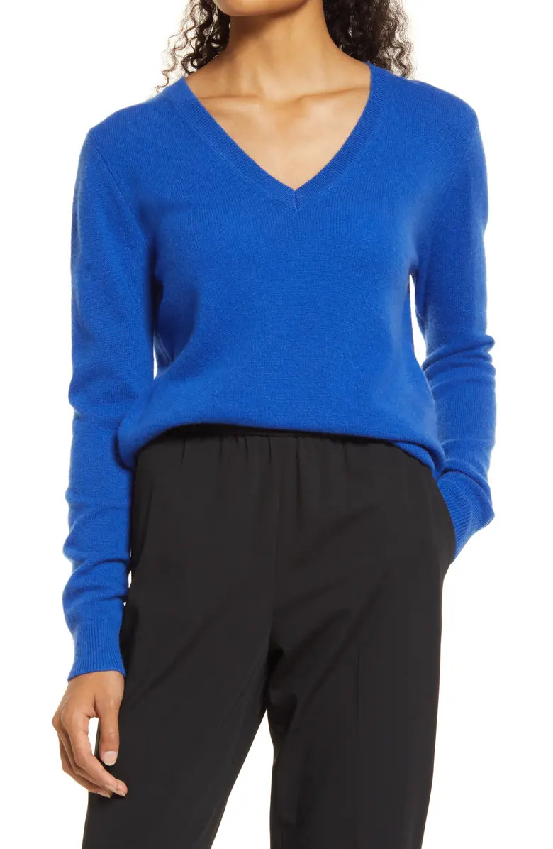 Nordstrom Cashmere Essential V-Neck Sweater | Nordstrom | Nordstrom
