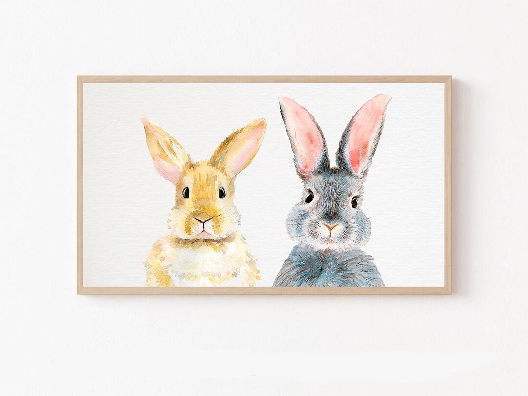 Samsung Frame TV Art | Easter | Bunny Rabbits | Fun Art for Kids | Watercolour | Farmhouse | Digi... | Etsy (US)