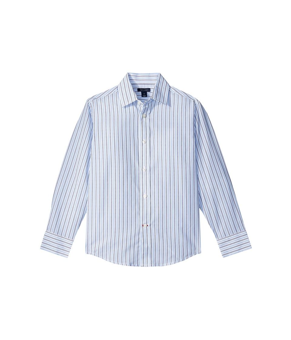 Tommy Hilfiger Kids - Double Twill Stripe Shirt (Big Kids) (Medium Blue) Boy's Clothing | Zappos