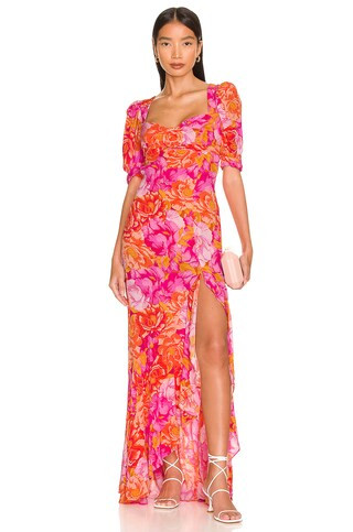 Lovers and Friends Morgan Dress in Chai Floral Print from Revolve.com | Revolve Clothing (Global)