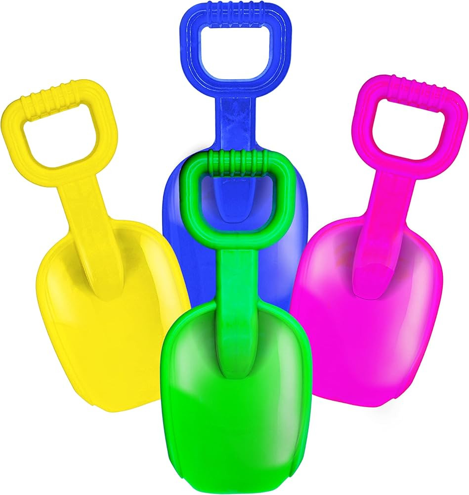 4E's Novelty 15 Inch Beach Shovel Large - 4 Pack Sand Shovel for Kids Heavy Duty Plastic - Great ... | Amazon (US)