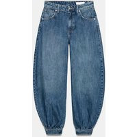 Zara - Trf Mid-Rise Balloon Jeans With Buttons - Blue - 32 (Us 14) - Woman | Zara US