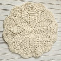 Beautiful Handmade 17"" Cotton Doily - Excellent Condition Soft & Fresh Perfect For Farmhouse, Boho Shabby Chic Decor | Etsy (US)