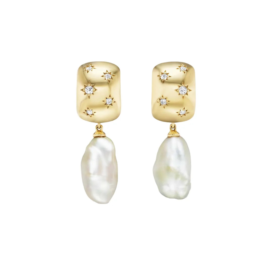 La Perla Earrings in Yellow Gold | Over The Moon
