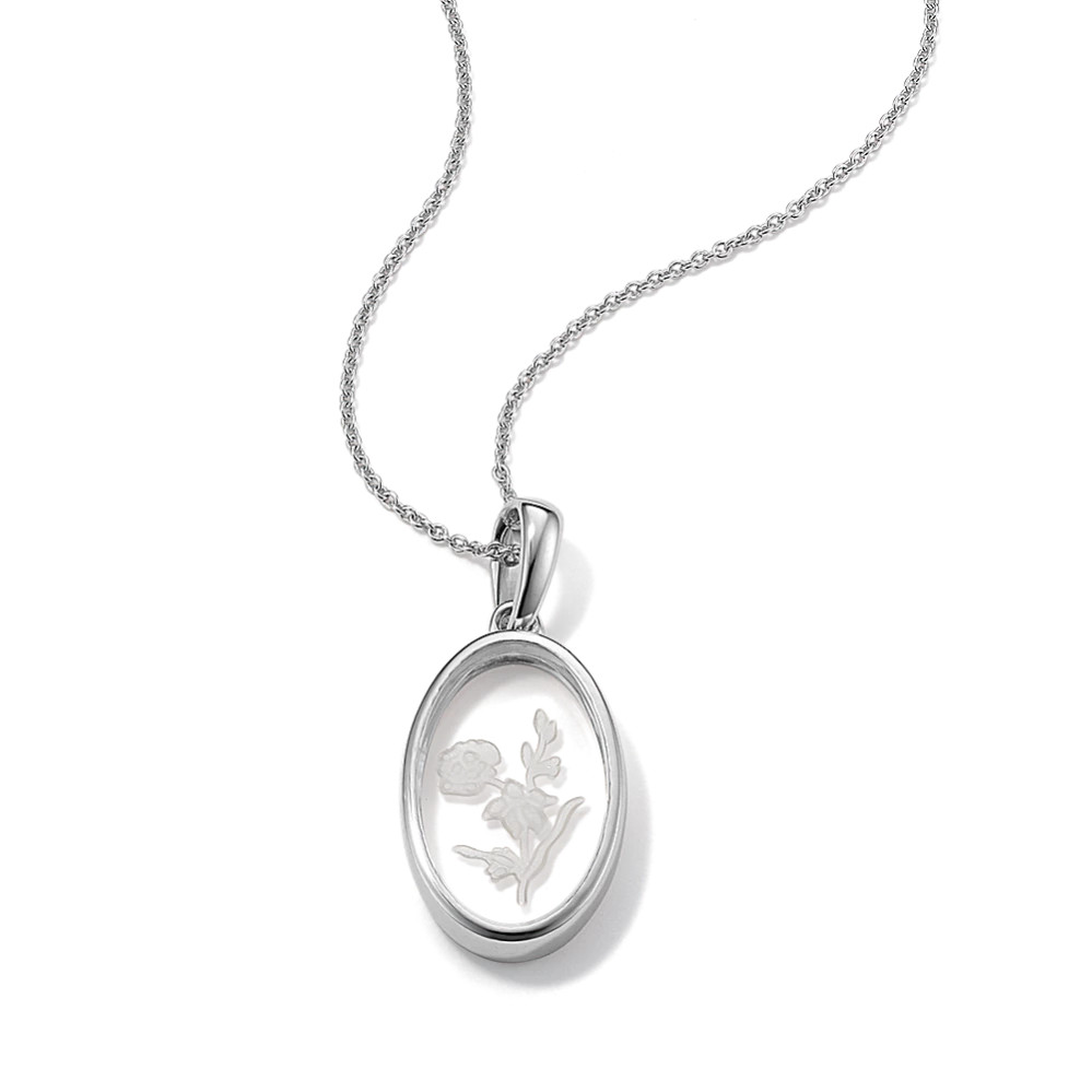 August Birth Flower Quartz Pendant | Shane Co