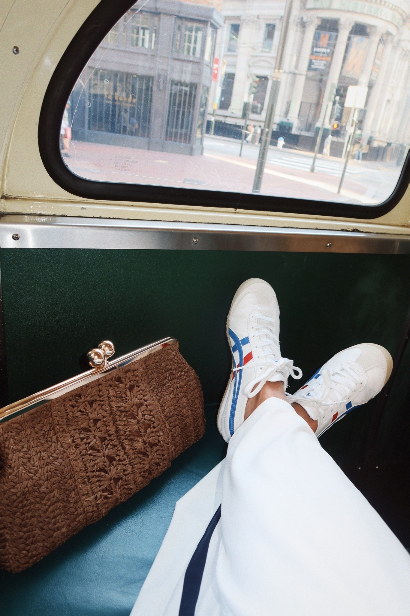 onitsuka tiger sneakers + target kiss lock clutch