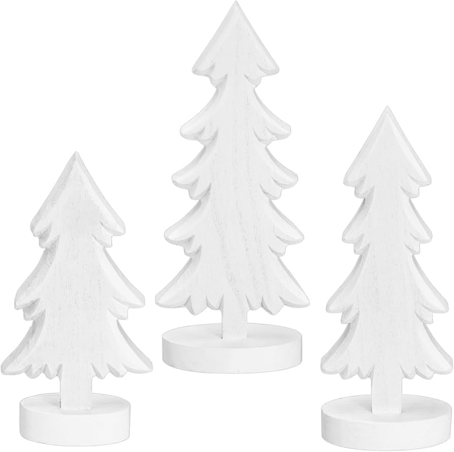 3 Pcs Wooden Christmas Trees Tabletop Christmas Trees Wood Christmas Decoration Handmade Wooden T... | Amazon (US)