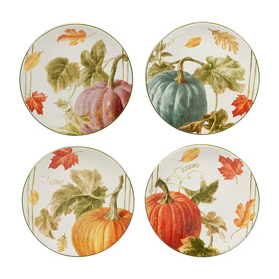 Certified International Autumn Harvest 4-pc. Earthenware Dessert Plate | JCPenney