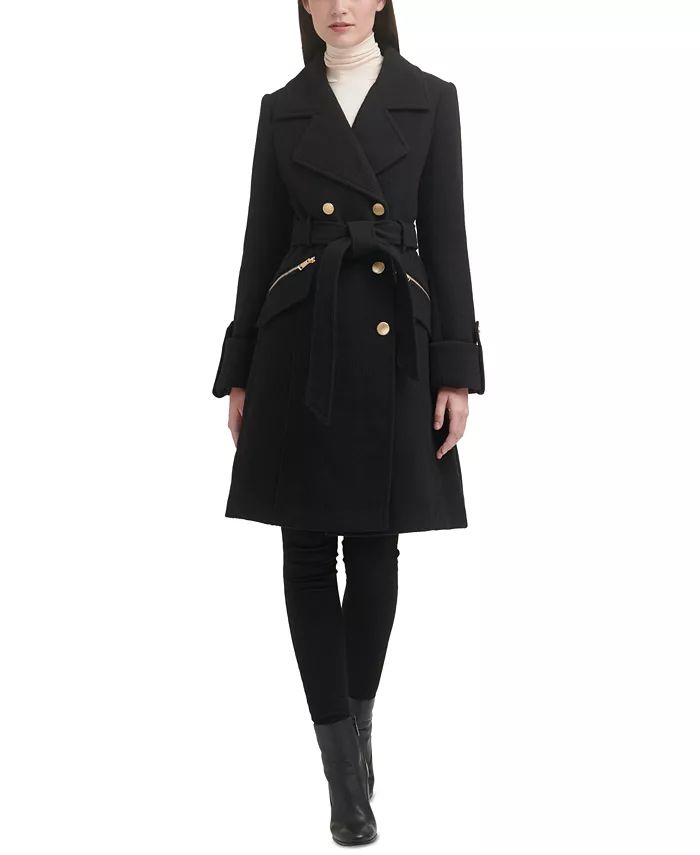 Women's Double-Breasted Belted Walker Coat | Macys (US)