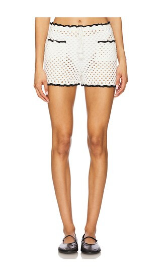 x REVOLVE Holly Hand Crochet Short in Ivory & Black | Revolve Clothing (Global)