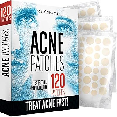 Acne Patches (120 Pack), Tea Tree Oil and Hydrocolloid Pimple Patches for Face, Zit Patch (3 Size... | Amazon (US)