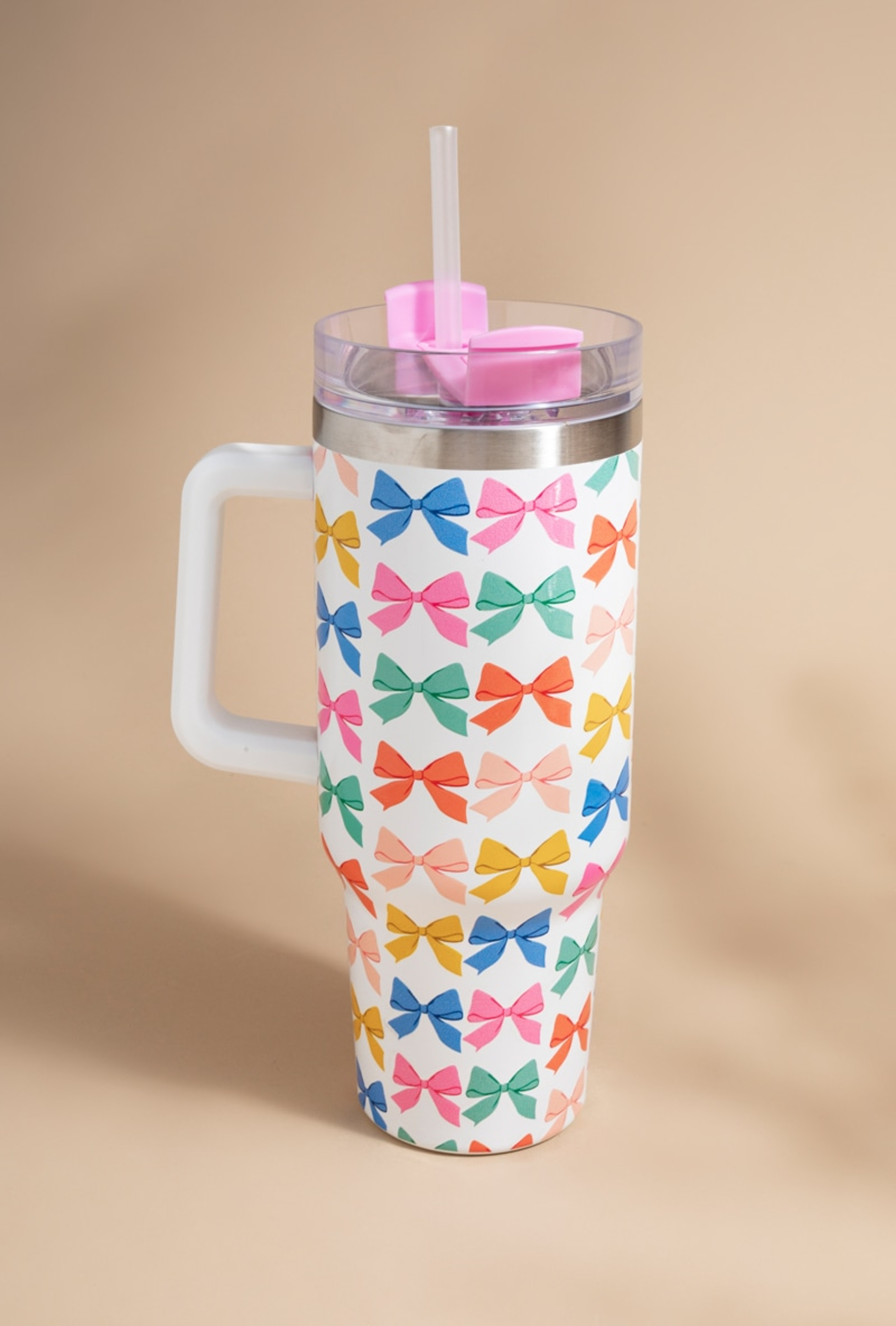 Fiona Bow Pattern 40oz Tumbler | Francesca's