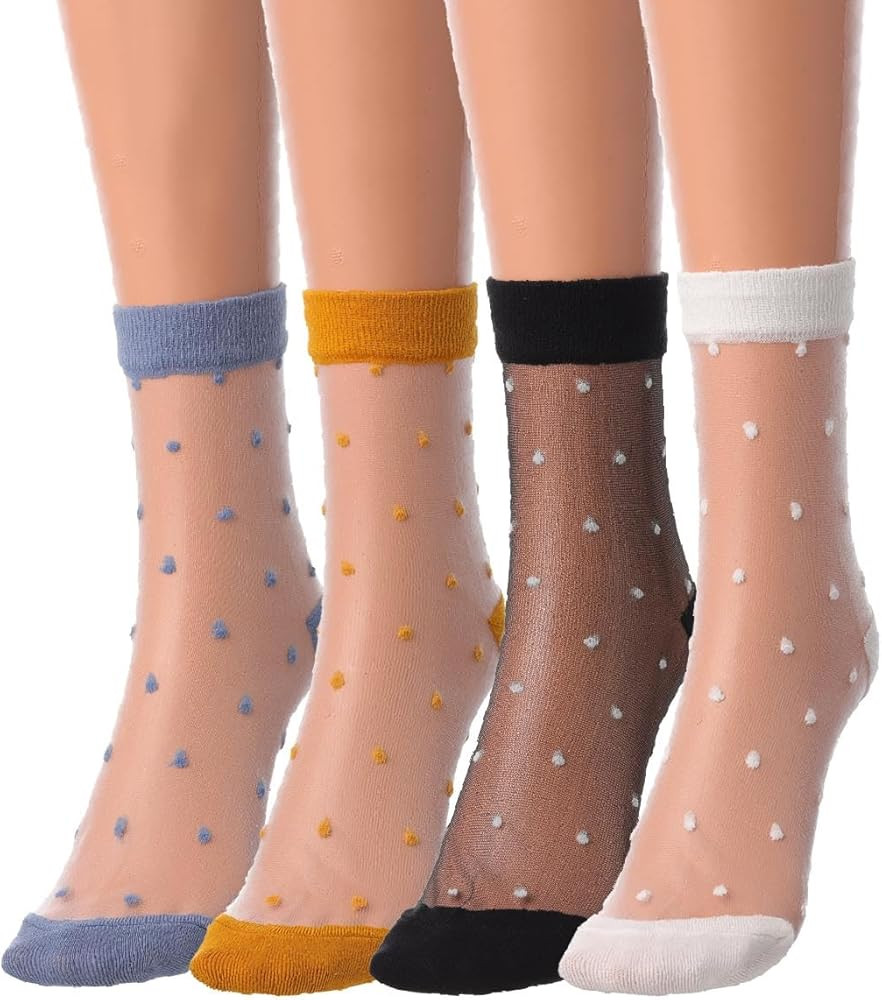 Campsis Women Sheer Ankle Sock Cute Ultrathin Transparent Mesh Socks | Amazon (US)