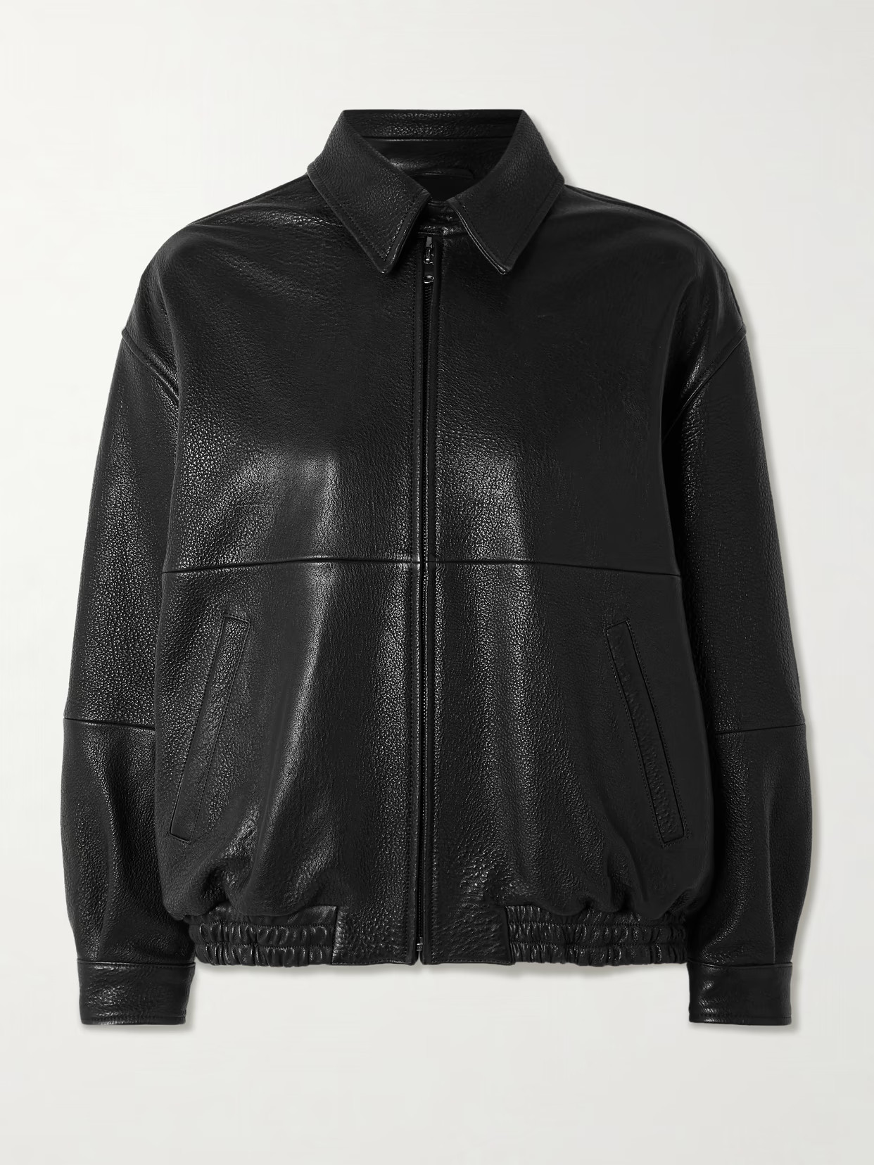 Nour Hammour - Doran Paneled Textured-leather Jacket - Black | NET-A-PORTER (US)