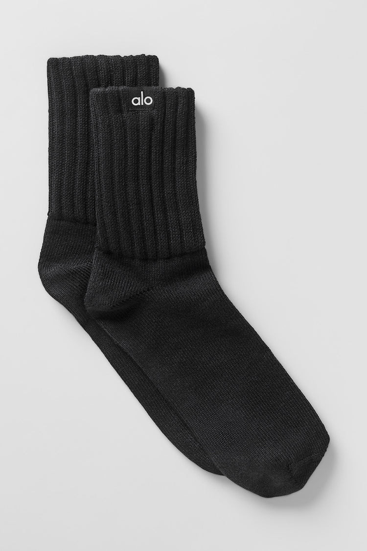 Unisex Half-Crew Scrunch Sock - Black | Alo Yoga (US)