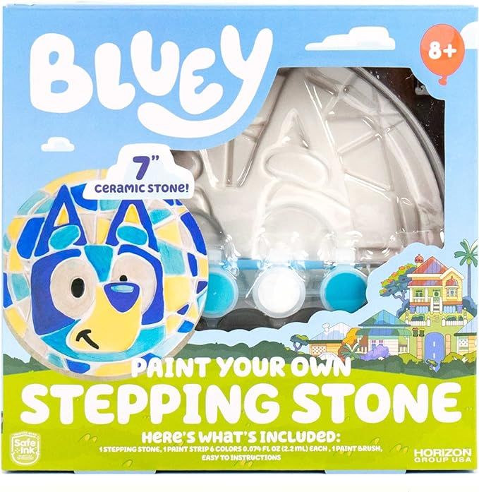 Bluey Paint Your Own Stepping Stone, Design 7 DIY Stone Art, Fun Kit for Kids, Less Mess Paintabl... | Amazon (US)