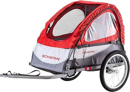 Schwinn Echo, and Trailblazer Child Bike Trailer, Single and Double Baby Carrier, Canopy, 16-20-i... | Amazon (US)