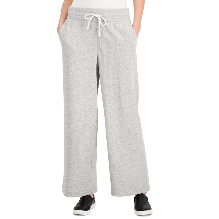 Style & Co Petite Wide-Leg Drawstring Sweatpants Gravel Grey Heather PM | Walmart (US)