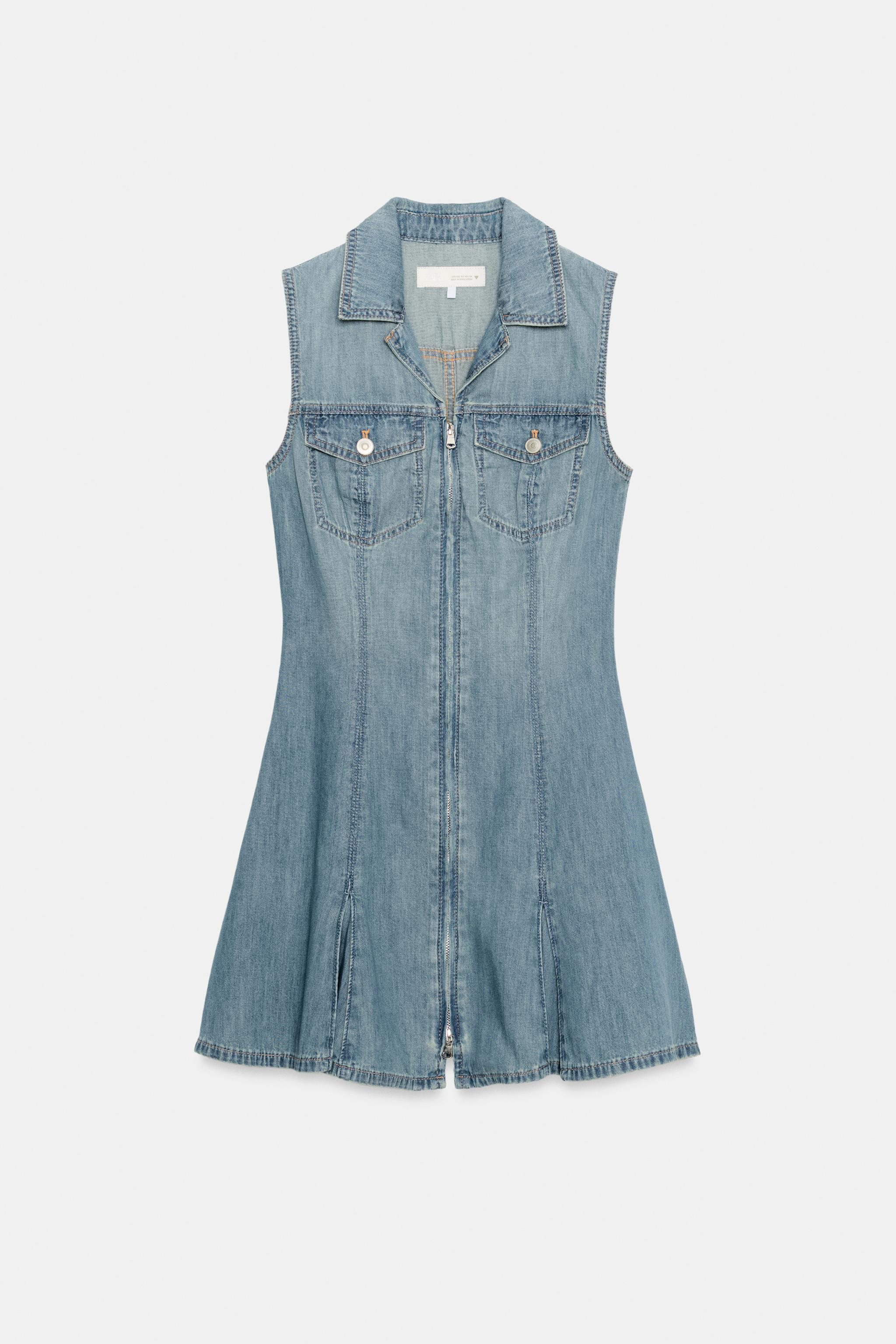 TRF DENIM POCKET MINI DRESS | Zara US