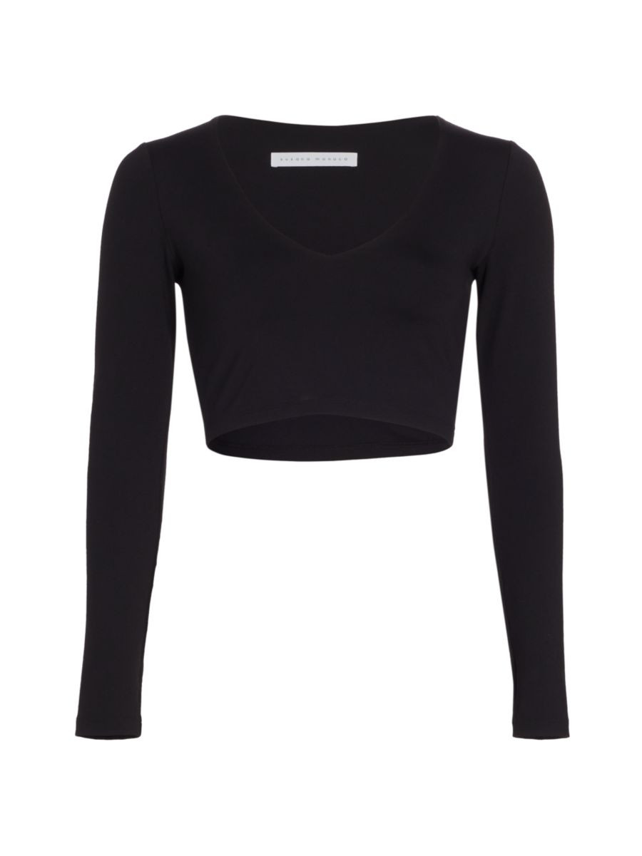 Very V-Neck Long-Sleeve Crop Top | Saks Fifth Avenue