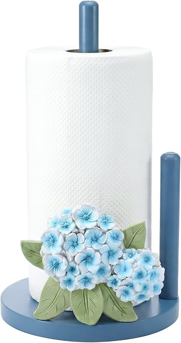 Hydrangea Paper Towel Holder Resin Blue Hydrangea Kitchen Decor Countertop Toilet Paper Towel Sta... | Amazon (US)