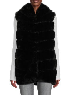 La Fiorentina Quilted Faux Fur Hooded Vest on SALE | Saks OFF 5TH | Saks Fifth Avenue OFF 5TH