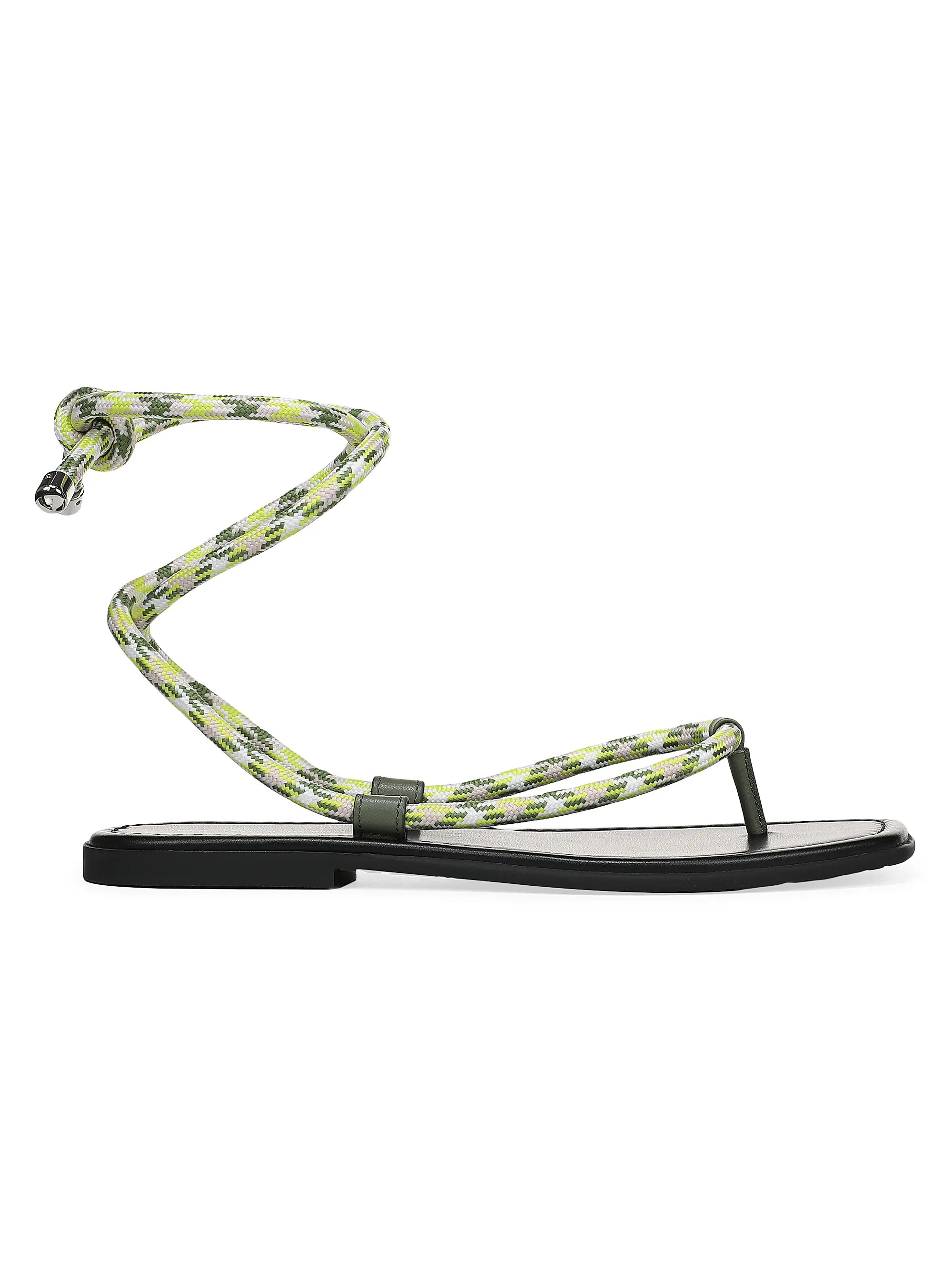 Carmina Corded Leather Flat Sandals | Saks Fifth Avenue